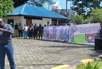masyarakat tiga kampung saat gelar aksi